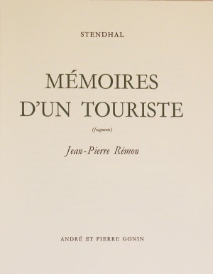 Mémoires d’un touriste (fragments)