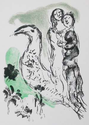 Élégie des alizés. Lithographie originale de Marc Chagall